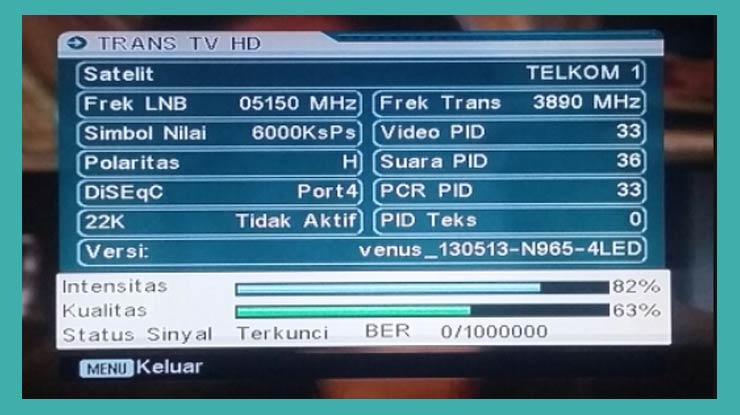 Frekuensi Trans TV Satelit Merah Putih