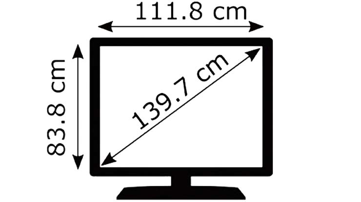 Berapa panjang TV Samsung 55 inch